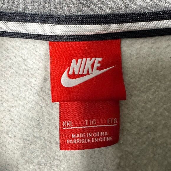 Nike AIR Half Zip Sweatshirt Mens XXL Gray Black Pullover Y2K Fleece AV3019-091 - Picture 4 of 7